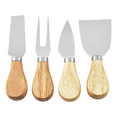 thumbnail image 1 of Ensemble de 4 Pcs Couteaux à Fromage avec Manche en Bois d'Acacia, 1 of 5