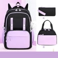 thumbnail image 2 of Color Block Backpack for School Kids Cute Backpacks for Girls Elementary Lighweight Bookbag with Lunch Box Pencil Case 3 in 1, 2 of 5