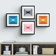 thumbnail image 3 of PixonSign Framed Wall Art Collage Print Gallery Set Multicolor Vibrant Tranquil Square Optical Illusions Abstract Square Minimalism Modern Relax for Living Room, Bedroom, Office - 12"x12"x4 BLACK, 3 of 6
