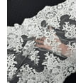 thumbnail image 5 of 1 Yard (White) 20" Wide Long Sequins Embroidered Lace Table Runner for Wedding Bridal Party table decoration, Trim Lace, Floral Table Runner Mesh Roll, 5 of 6