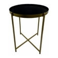 thumbnail image 2 of Noble House Lotus Metal End Table - Round-Color:Black-Antique Gold,Material:Metal, 2 of 4