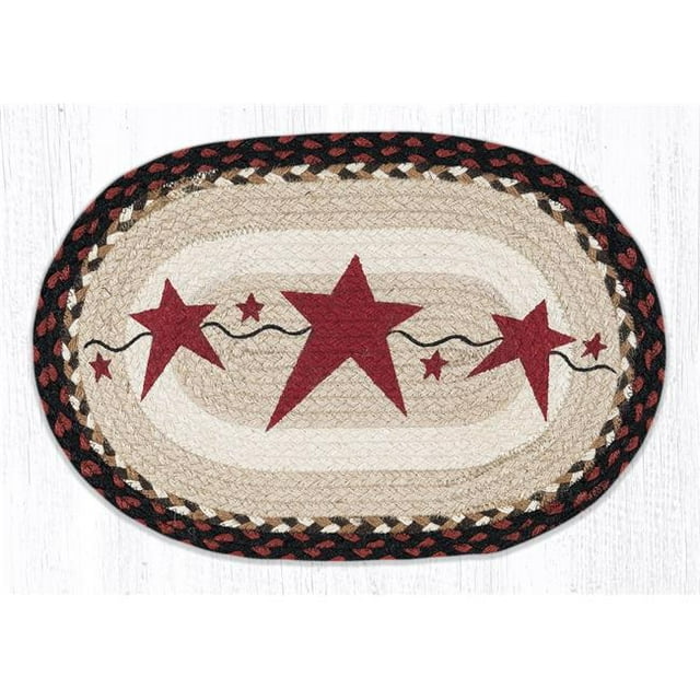 13 x 19 in. PM-OP-19 Primitive Star Burgundy Oval Placemat