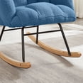 thumbnail image 5 of Glider Chair for Living Room Tufted Upholstered Teddy Fabric Rocking Chair with Metal Frame Accent Chair Blue, 5 of 10