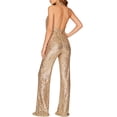 thumbnail image 7 of Ankishi Halter Jumpsuit Deep V Sexy Halter Sequin Jumpsuit Cowl Neck Backless Romper for Daily Wear Dating Party, 7 of 7