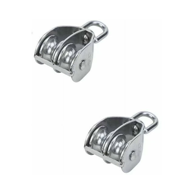 Innovative Double Pulley Block For Rope Lifting, Stainless Steel Heavy Duty Swivel Pulley With Smooth Turning Wheel For Indoor Outdoor Use
