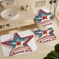 thumbnail image 6 of 4 Piece Shower Curtain Sets American Flag Star Design Bathroom Sets with Curtain Rug Toilet Cover And U Shaped Mat Independence Day Patriotic Bathroom Accessories Set Decor with 12 Hooks, 6 of 8