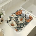 thumbnail image 4 of Yayeee Dish Drying Mat for Kitchen Counter 18" x 24" Microfiber Super Absorbent Coffee Decorative Pad, Gray Floral Pattern, 4 of 9