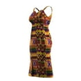 thumbnail image 4 of Bintarealwax African Print Dress for Women Sleeveless Sexy Spaghetti Strap Bodycon Midi Dresses Cocktail Party Summer, 4 of 5