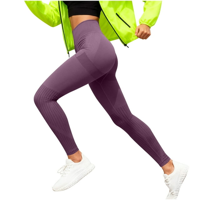 Pantalones de yoga para mujer, ajustados, de cintura alta, con realce de cadera, a rayas, con rosca, para uso externo.