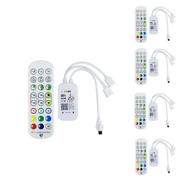 5X Controlador Tuya WiFi RGB para Tira de Luz LED 3528 2835 5050 Controlador RGB con Control Remoto de 24 Teclas
