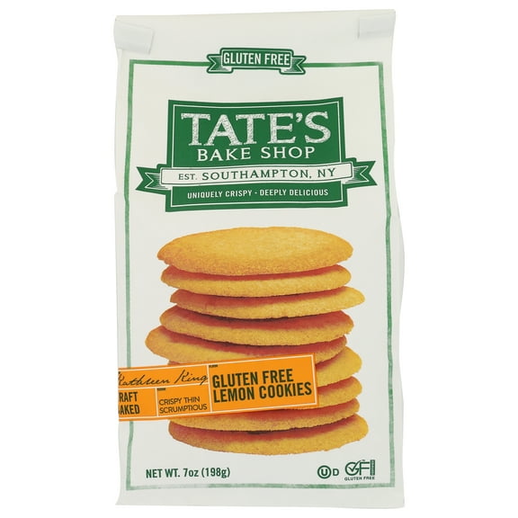 Pack of 6, Tates Gluten Free Lemon Cookies, 7 oz