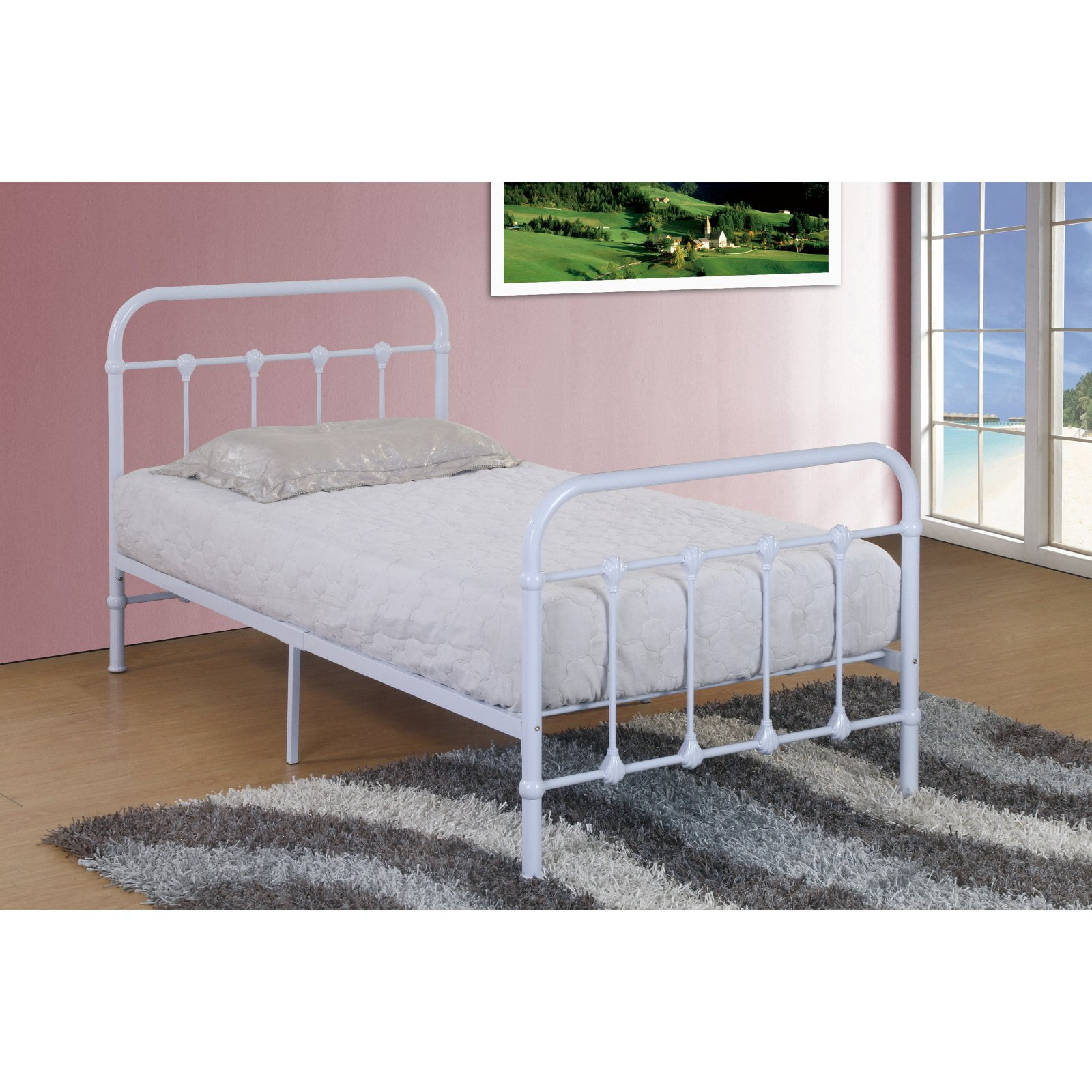 Donco Kids White Spindle Twin Bed Com