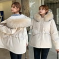 thumbnail image 4 of IROINNID Women's Winter Warm Mid-Length Coat Solid Color Parka Long Sleeve Outwear, Beige, 4 of 9