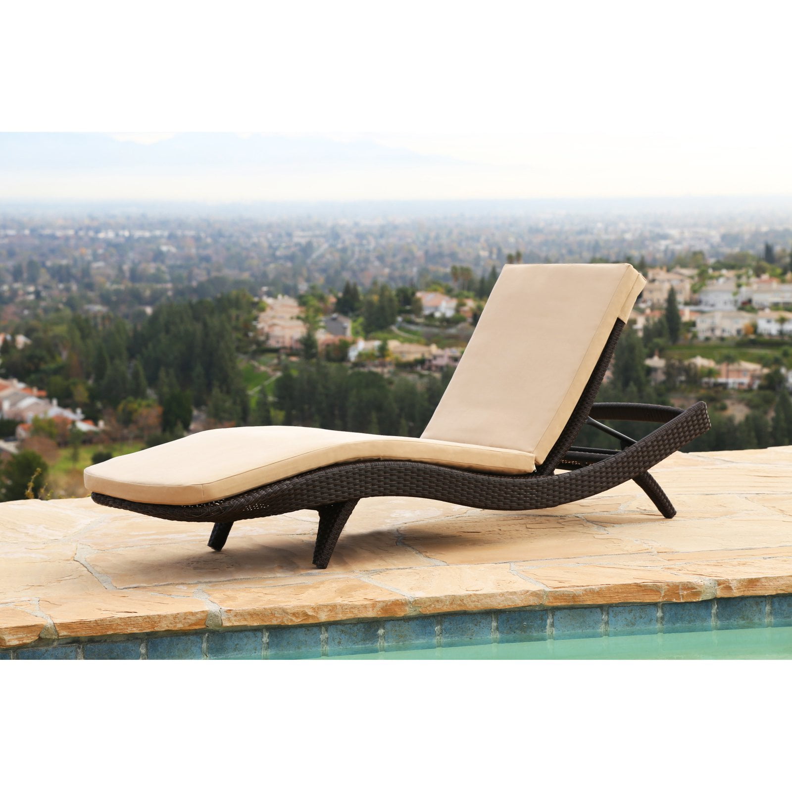 Abbyson Living Milton Wicker Outdoor Adjustable Chaise Lounge With Cushions Walmart Com Walmart Com