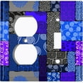 thumbnail image 4 of Metal Light Switch Plate Cover Safari African Tribal Art Pattern Purple Blue SFR010, 4 of 13