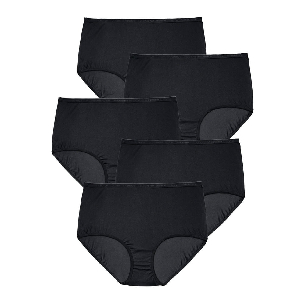 Comfort Choice Comfort Choice Women's Plus Size 5Pack Nylon FullCut