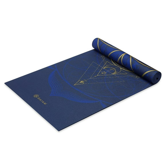 Gaiam Reversible Metallic Yoga Mat, Sun & Moon, 6mm
