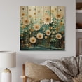 thumbnail image 2 of Designart "Green Blue Calm Oasis III" Abstract Botanicals Print on Natural Pine Wood, 2 of 5
