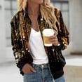 thumbnail image 2 of HJYCHN Women Jacket Casual Print Open Front Long Sleeve Cardigan Jacket Loose Fit Blouse Top For Everyday Wear Outerwear Womens Winter Coats Black XXL, 2 of 5