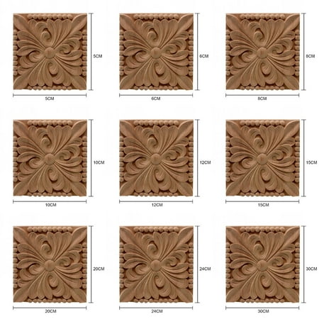 Wood Carving Decal Carved Onlay Applique Unpainted Frame Door Wall