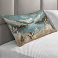 thumbnail image 2 of Ambesonne Lake Quilted Pillowcover, Calm Mountains Scenery Botany, 36" x 20", Pale Teal Tan and Brown, 2 of 2