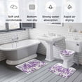 thumbnail image 5 of Purple Lavender Bath Mat 3 Piece Bathroom Rug Set, Farmhouse Pastoral Botanical Floral Non Slip Bath Rug Contour Mat and Toilet Lid Cover, Absorbent Shower Mats Soft Bath Rugs and Mats Sets, 5 of 8