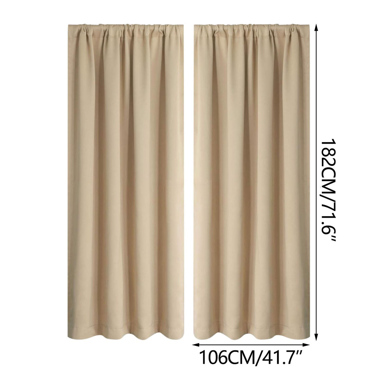 JVBTVB Blackout Curtains for Bedroom & Kitchen, Thermal Insulating, Energy Saving, Noise Reducing, Easy Install, 42x72 Inches