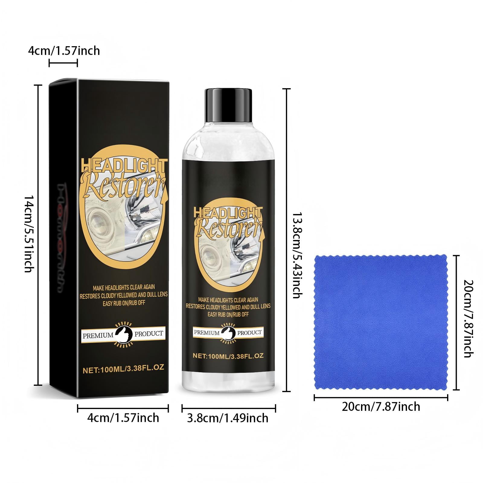 Alvantor Universal Car Motorcycle Headlight Restore Polishing Kit 3.38 fl.oz.