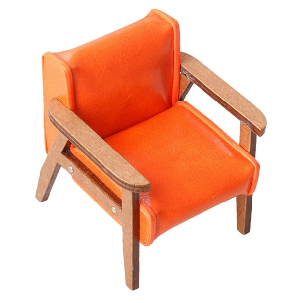 Sofá en miniatura a escala 1:12, muebles para casa de muñecas, accesorios para casa de muñecas. Naranja Pequeño