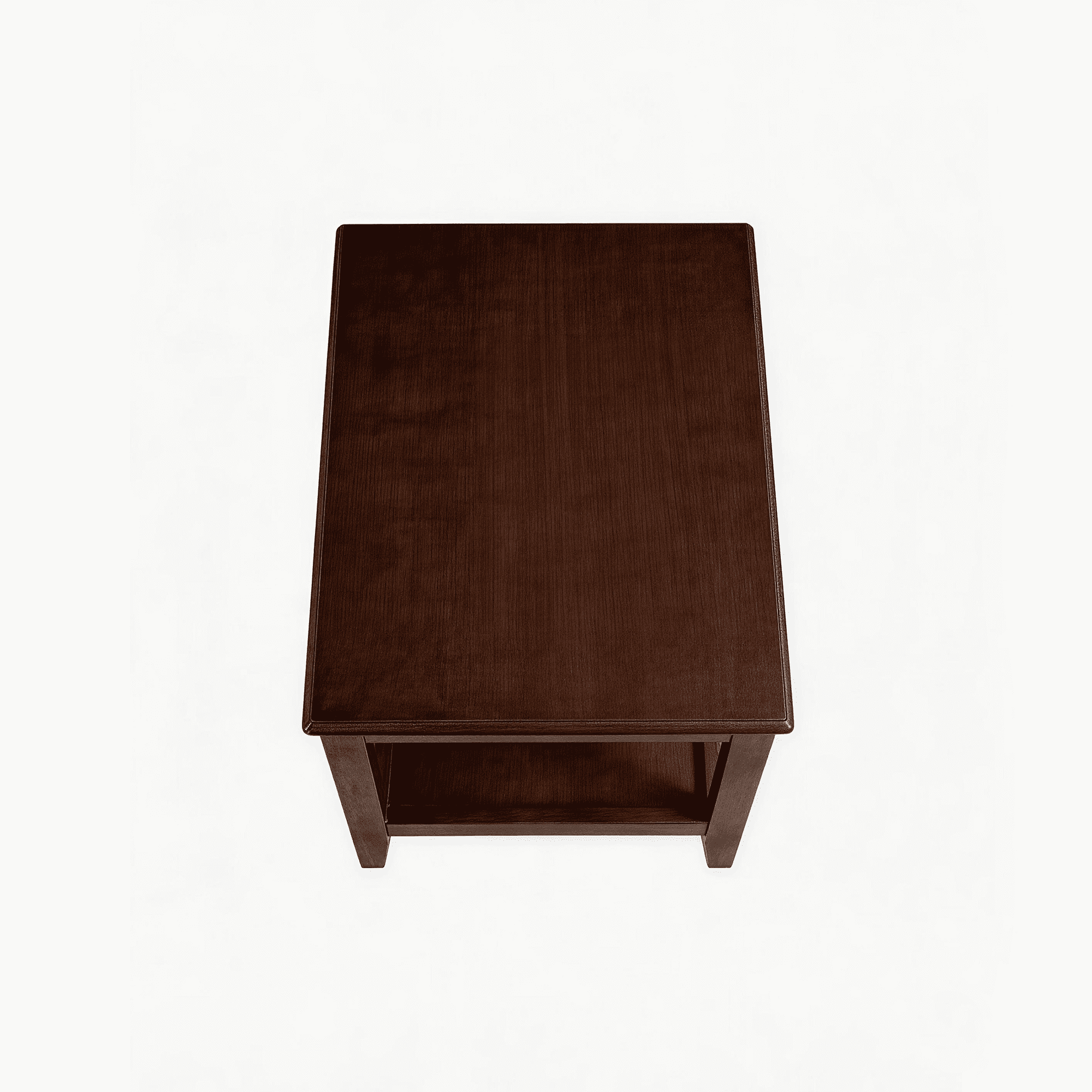 Solid Rubberwood 2-Tier Rustic End Table with Storage Shelf, Multipurpose Sofa Side Table & Indoor Plant Stand for Living Room Home Office