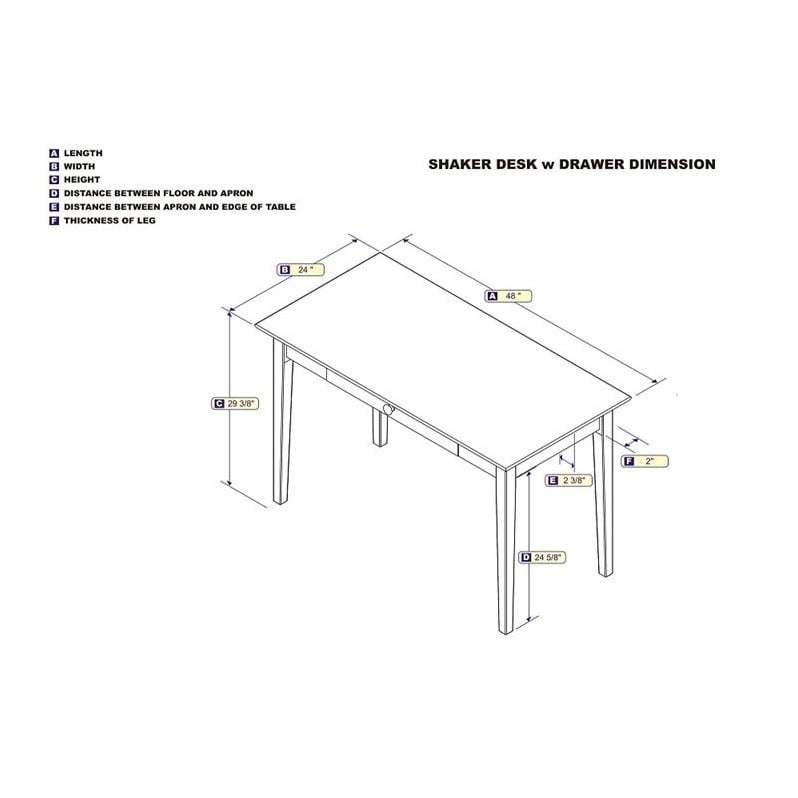 Atlantic Furniture Shaker Writing Desk In White Walmart Canada