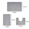 thumbnail image 3 of LongLiYi 3-Piece Memory Foam Bath Mat Set, Soft and Comfortable, Water Absorbent, Non-Slip, Thick, Machine Washable, and Dryable, Dark Khaki Color, 3 of 9