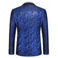 thumbnail image 4 of COOFANDY Men's Floral Tuxedo Jacket Formal Wedding Jacket Jacquard Suit Jacket Regular Fit for Prom Wedding Party, 4 of 9