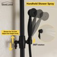 thumbnail image 5 of Boyel Living Wall Mounted Shower System Vintage Shower Fixture Handheld Shower with 10-In Rainfall Shower Head Bathroom Luxury Shower Faucet Set Matte Black, 5 of 7