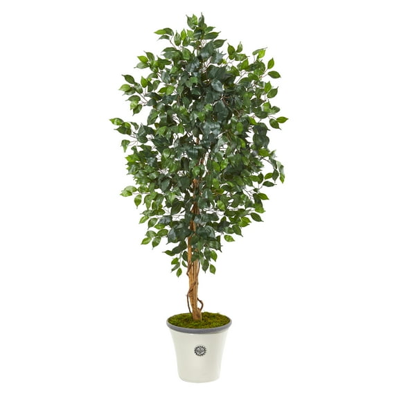 Nearly Natural 65in. Ficus Artificial Tree in Decorative Planter