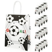 XD4-16pc Soccer Party Favor Bags, Football Themed Party Supplies with Handles, Treat Candy Gift Bags for Kids & Adults (White-03)*04