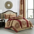 thumbnail image 2 of Nanshing Prince 9 Piece Elegant Medallion Comforter Set, Red Gold, King, 2 of 10