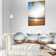 thumbnail image 3 of Designart Deserted Beach with Palm Leaves - Seashore Throw Pillow - 12x20, 3 of 5