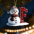 thumbnail image 3 of BingTong Personalized Snowman Ornament Personalized A-Z Letter Ornament Flat Inital Letter Snowman Christmas Ornament For Xmas Tree Decor Gifts For Family Kids Friends F Red, 3 of 6