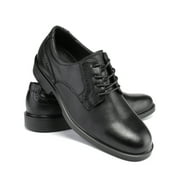 HANDMEN Mens Classic Black 4 Oxford Work Shoes - Water Resistant Non-slip Anti-puncture Dress shoes RV2102,9.5
