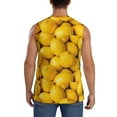 thumbnail image 4 of Balery Ripe Yellow Lemon Men's Sleeveless Muscle Shirts Workout Tank Top, Moisture Wicking, Odor Protection-Large, 4 of 8