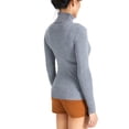 thumbnail image 2 of YOOSMATIC Women Turtleneck Slim Lace Mesh Leisure Sweater Pullover Female Gray L, 2 of 4