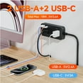 thumbnail image 5 of US Power Strip 8 Outlets Surge Protector 12 in 1 Charging Station2 USB C 2 USB Ports,5FT Flat Plug Extension Cord for Home, 5 of 5