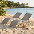thumbnail image 1 of Gaderth Ensemble de 2 Chaises Longues de Patio, Chaises Longues en Forme de S avec Tissu Textilène à Séchage Rapide, Cadre en Aluminium Résistant à la Rouille, Chaises Longues de Patio pour Extérieur Piscine Plage Jardin Cour Arrière, 1 of 8