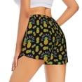 thumbnail image 3 of Vsdgher Pineapple Print Women's Running Double Layer Shorts High Waisted with Pockets Elastic Yoga Workout Athletic Gym Sports, 3 of 8
