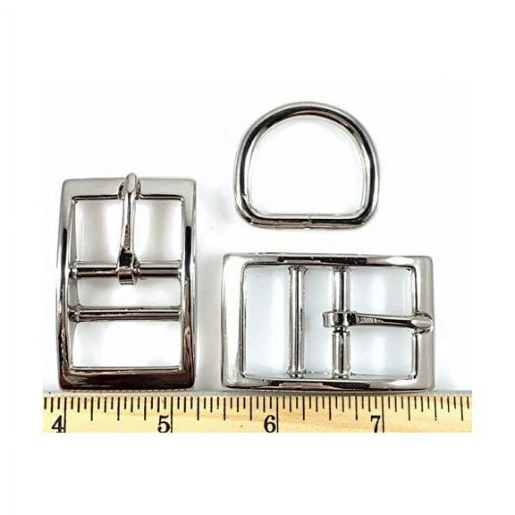 DOG Collar Buckles W Dee 1" Nickel Finish 6 Sets
