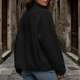 thumbnail image 6 of cocolona Fall Winter Jacket for Women Raglan Sleeve Stand Collar Fleece Outerwear Casual Zipper Solid Color LightWeight Tops with Pocket, 6 of 7