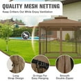 thumbnail image 6 of COOS BAY 8 ft. W x 8 ft. D Brown Outdoor Patio Soft Vented Top Gazebo with Zipped Netting, Corner Shelves, Ceiling Hook, 6 of 10