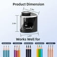 thumbnail image 3 of Electric Pencil Sharpener, SUWU Automatic Sharpener Fit for No.2 and 6-8 mm Pencils, Electric Sharpener with Auto Stop - Black, 3 of 8
