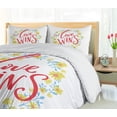 thumbnail image 5 of Ambesonne Saying Duvet Cover Sets, Love Wins Floral Wreath, 2-Queen, Red Yellow Sky Blue, 5 of 7